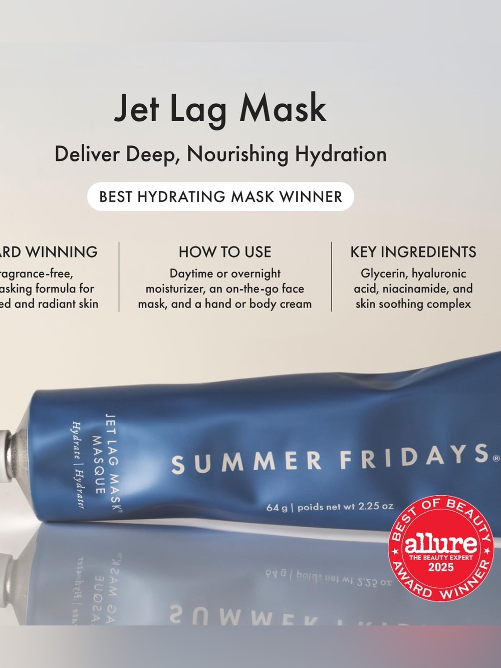 Summer Fridays Jet Lag Face Mask